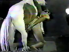 Excellent dark and white zoo sex video features hot Married slut fucked by her recent mini horse